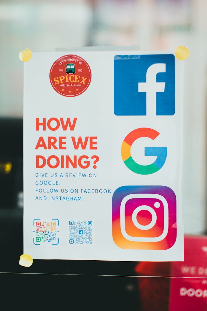 services-img Poster encouraging reviews on Google, Facebook, and Instagram.